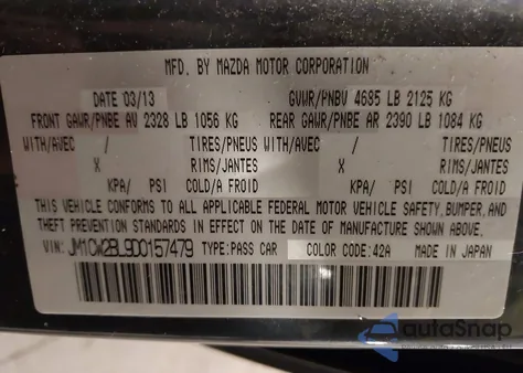 2013 Mazda 5 from USA, damaged, VIN JM1CW2BL9D0157479